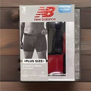 New Balance Boxer Briefs Mens 4XL Plus Size 52-54 Red Black Athletic Mesh
